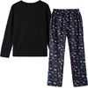 image:imageVopmocld Big Girls Winter Long Sleeve Pajamas 2PCS Cotton Blend SleepwearBlue Butterfly