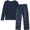 image:imageVopmocld Big Girls Winter Long Sleeve Pajamas 2PCS Cotton Blend SleepwearNavy Dandelion