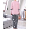image:imageVopmocld Big Girls Winter Long Sleeve Pajamas 2PCS Cotton Blend SleepwearPink Gray