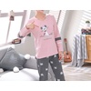 image:imageVopmocld Big Girls Winter Long Sleeve Pajamas 2PCS Cotton Blend SleepwearPink Gray