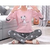 image:imageVopmocld Big Girls Winter Long Sleeve Pajamas 2PCS Cotton Blend SleepwearPink Gray