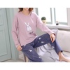 image:imageVopmocld Big Girls Winter Long Sleeve Pajamas 2PCS Cotton Blend SleepwearPink Rabbit