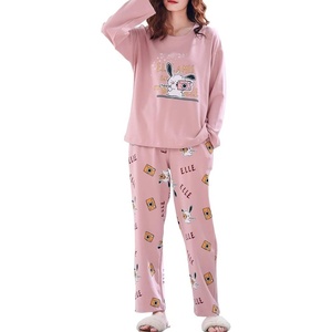 image:imageVopmocld Big Girls Winter Long Sleeve Pajamas 2PCS Cotton Blend SleepwearCamera Rabbit