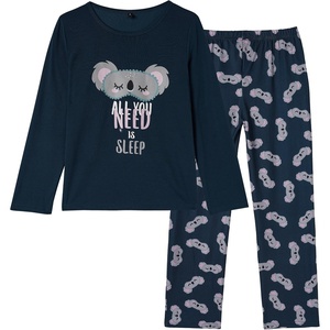 image:imageVopmocld Big Girls Winter Long Sleeve Pajamas 2PCS Cotton Blend SleepwearNavy Koala