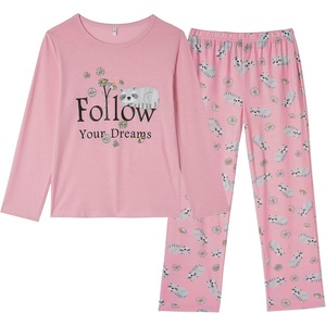 image:imageVopmocld Big Girls Winter Long Sleeve Pajamas 2PCS Cotton Blend SleepwearRaccoon