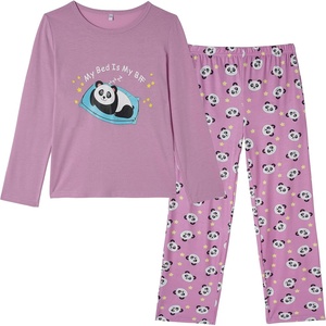 image:imageVopmocld Big Girls Winter Long Sleeve Pajamas 2PCS Cotton Blend SleepwearStar Panda