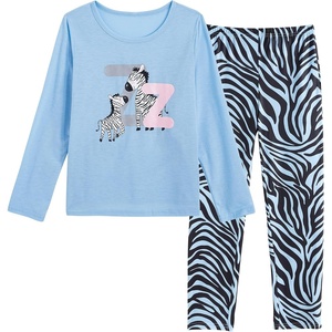 image:imageVopmocld Big Girls Winter Long Sleeve Pajamas 2PCS Cotton Blend SleepwearZebra