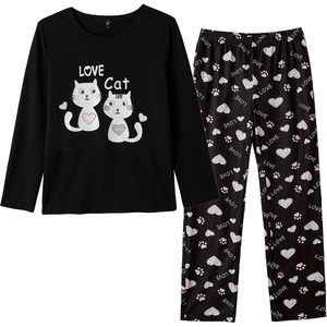 image:imageVopmocld Young Girls Lovely Pajama Sets Cotton Pants Pjs Clothes SleepwearBlack