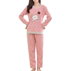 image:imageVopmocld Young Girls Lovely Pajama Sets Cotton Pants Pjs Clothes SleepwearPolka Dot Cat